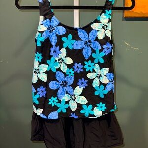 Brand New Ocean Dream Flower pattern  one piece bathing suit - Size 8